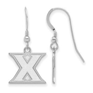 Sterling Silver Xavier University Small Dangle Earrings